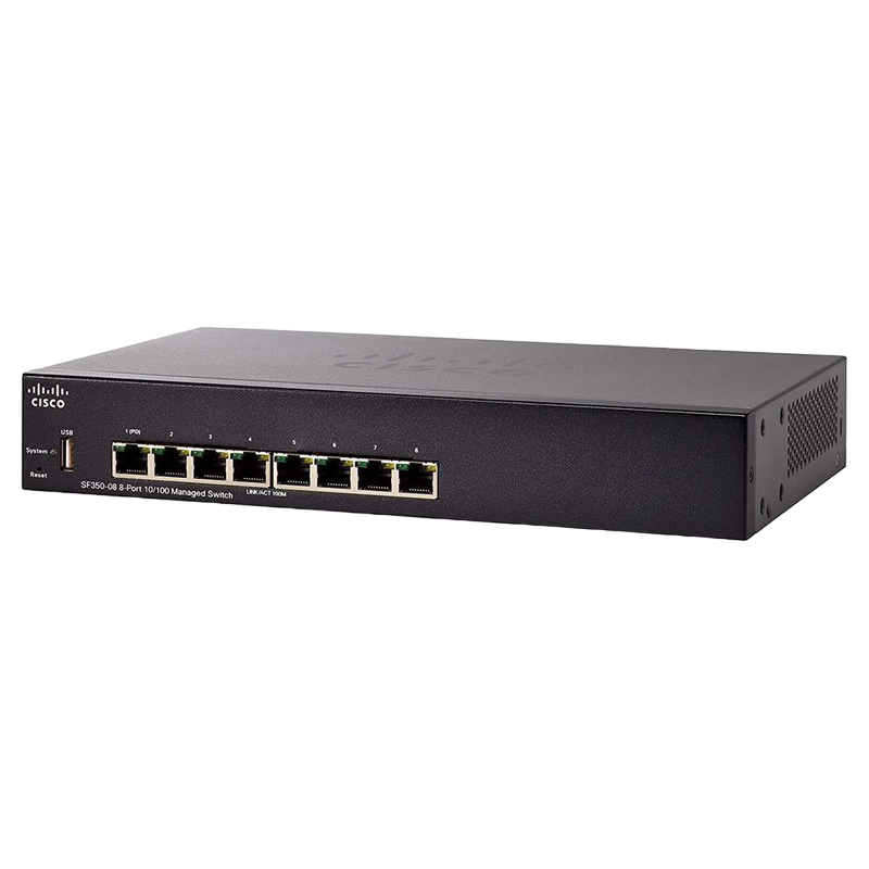 Switch de rețea Cisco SF350-08, 8x 10/100 Mbps