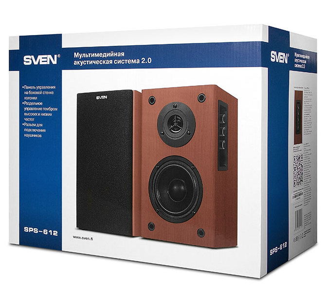 Компьютерные колонки 2.0 SVEN SPS-612, Деревянный
