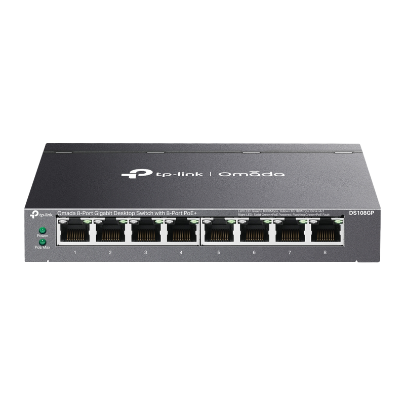 Switch de rețea TP-LINK DS108GP, 8x IEEE 802.3af/at PoE+ Ports