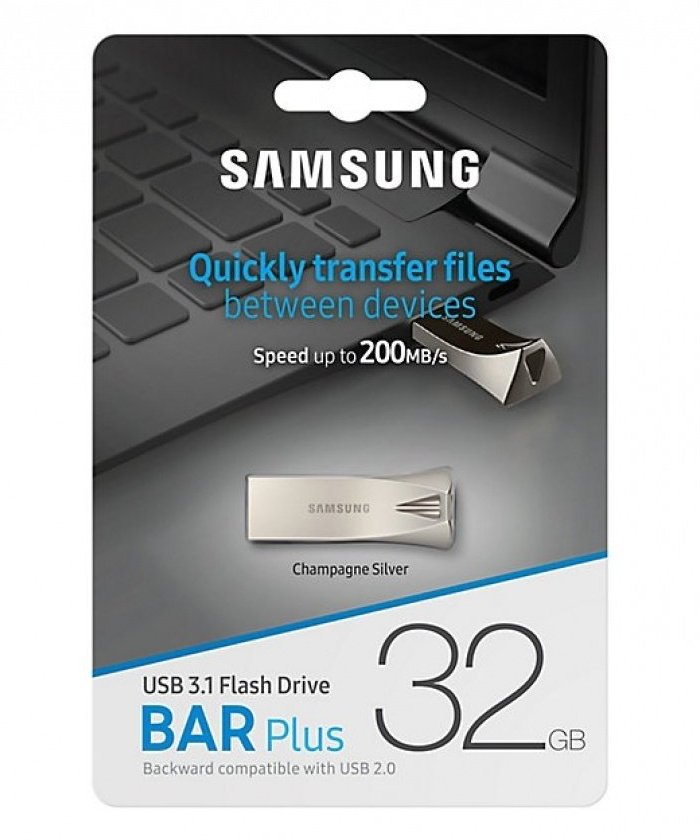 Memorie USB Samsung BAR Plus, 32GB, Argintiu