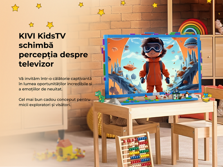 32" LED SMART TV KIVI KidsTV, 1920x1080 FHD, Android TV, Albastru