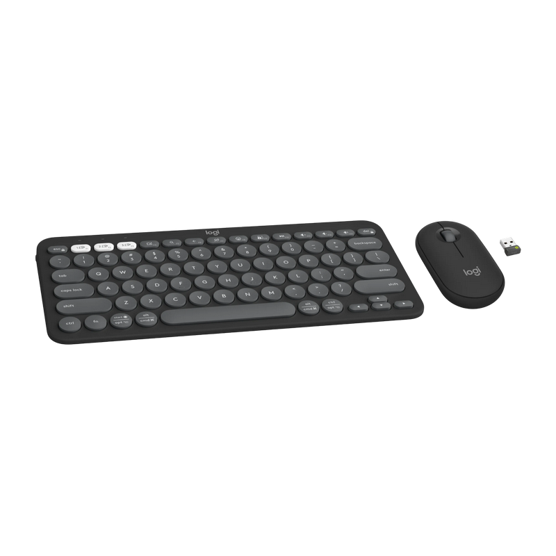 Wireless Keyboard & Mouse Logitech Pebble 2 Combo, Compact, Low-profile, Multi-Device, 4000dpi, 3 bu