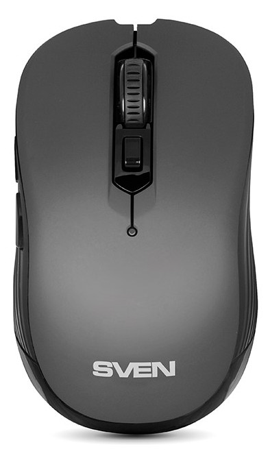 Wireless Mouse SVEN RX-560SW, Silent,  Optical, 800-1600 dpi, 6 buttons, Ergonomic, 1xAA, Grey