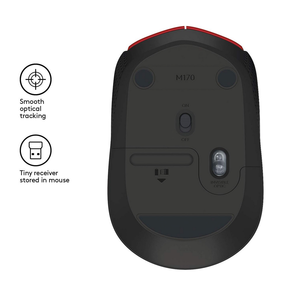 Беcпроводная мышь Logitech M171, Красный
