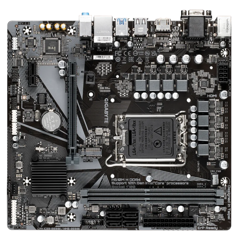 Placă de bază Gigabyte H610M H, LGA1700, Intel H610, Micro-ATX