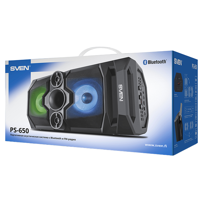 Портативная колонка SVEN PS-650, Чёрный