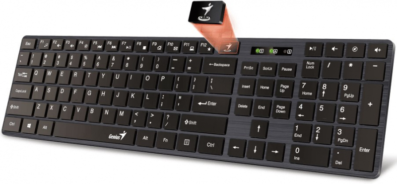 Клавиатура Genius SlimStar 126, Проводное, Чёрный