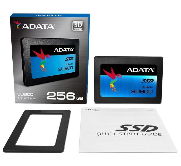 2.5" SATA SSD  256GB  ADATA Ultimate SU800 [R/W:560/520MB/s, 80K/85K IOPS, SM2258, 3D-NAND TLC]