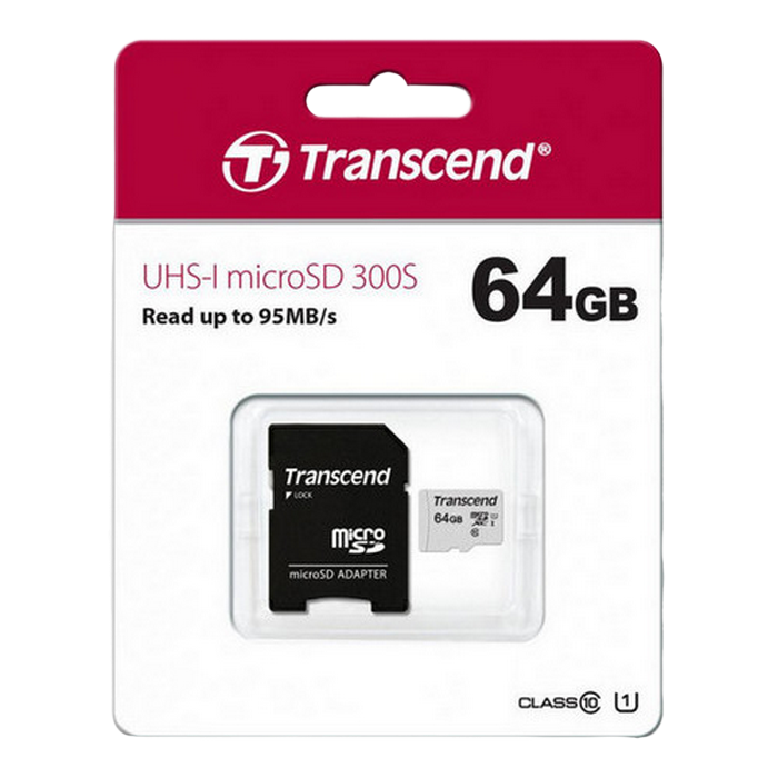 .64GB MicroSD (Class 10) UHS-I (U1), Transcend