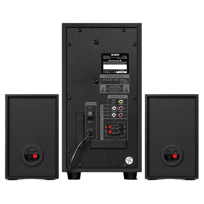 Компьютерные колонки 2.1 SVEN MS-2051, Чёрный
