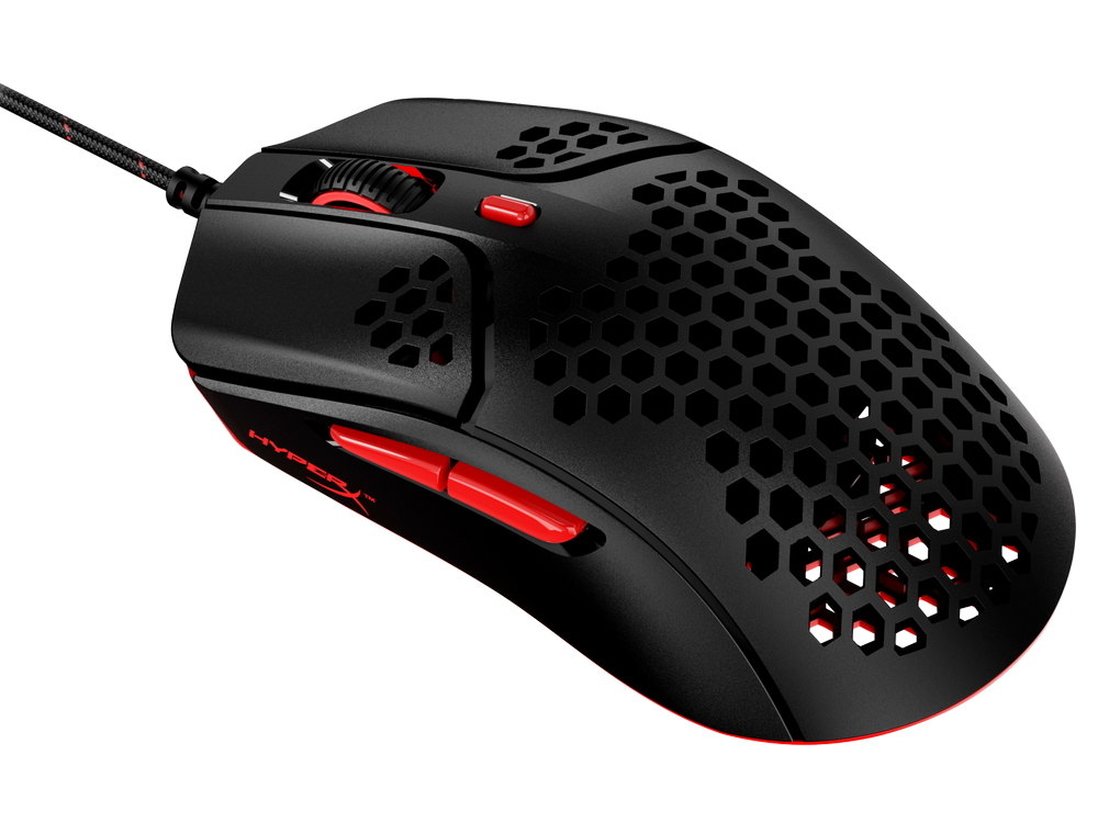 Gaming Mouse HyperX Pulsefire Haste, 400-16000 dpi, 6 buttons, 40G, 450IPS, 80g, Black/Red, USB