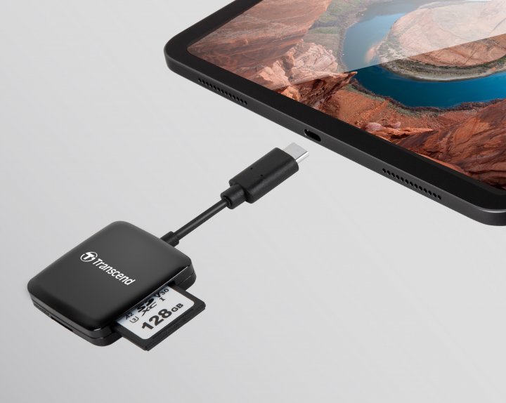 Cititor de carduri Transcend TS-RDC3, USB Type-C, Negru