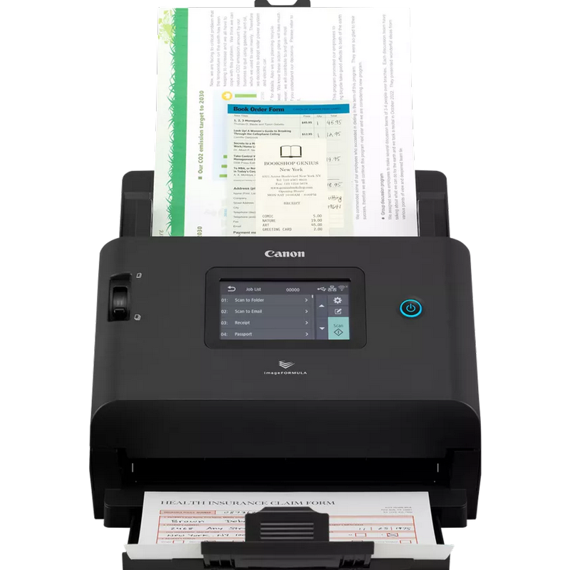 Scaner de documente cu alimentare automată Canon imageFORMULA DR-S350NW, A4, Negru