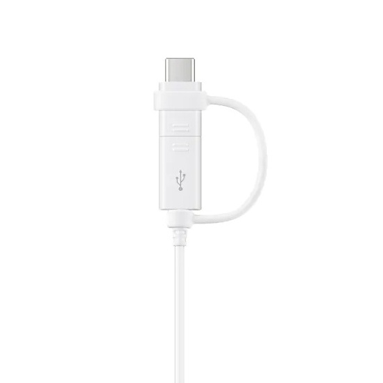 2in1 Cable Samsung, Type-C+Micro-USB, White
