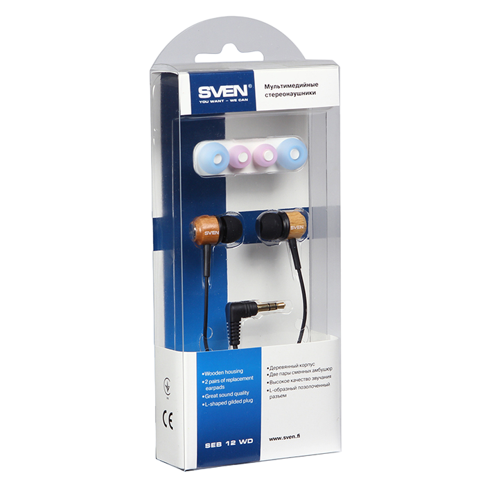 Earphones SVEN SEB 12 WD - Wooden-Black