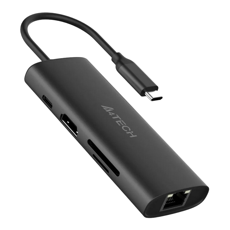 Docking Station A4Tech 8-IN-1, HDMI, USB 3.0, USB 2.0,  2xType C,  PD100W, SD/TF, LAN, Aluminum