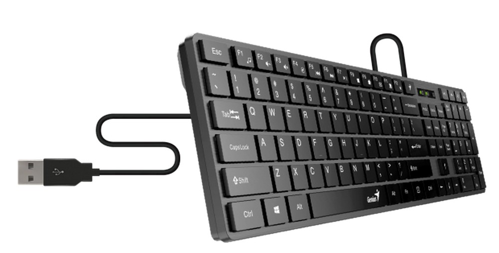 Keyboard Genius SlimStar 126, Low-profile, Multimedia, Chocolate keys, Smart, Black, USB