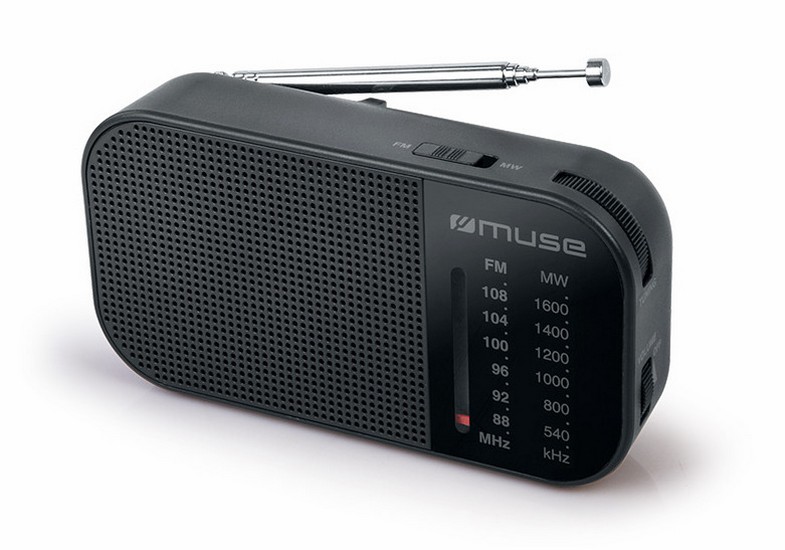 MUSE M-025 R, Analog Tuner FM/MW, Black