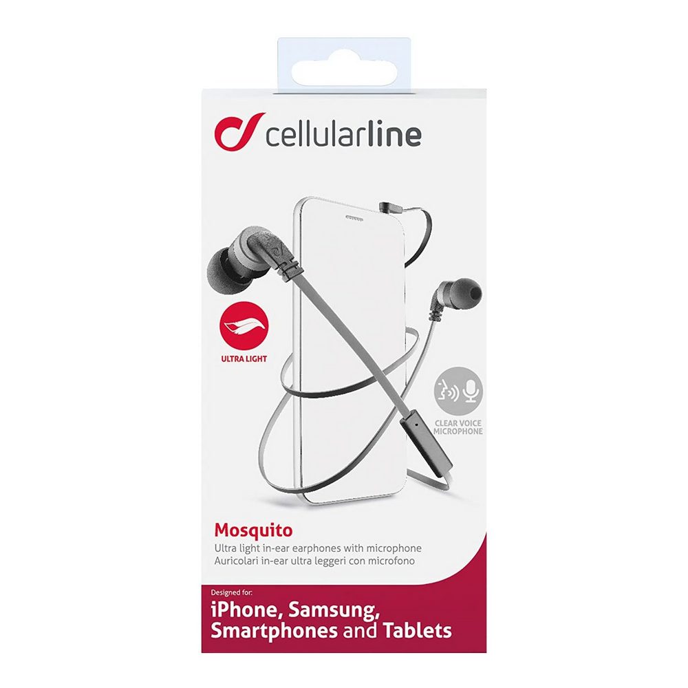 Cellular Audiopro Mosquito Stereo Earph.Mic, Black