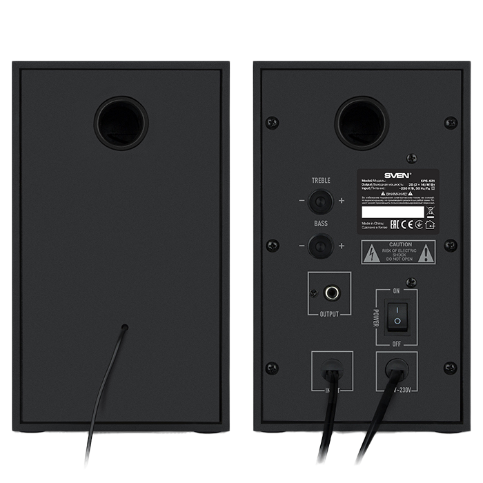 Компьютерные колонки 2.0 SVEN SPS-621, Чёрный