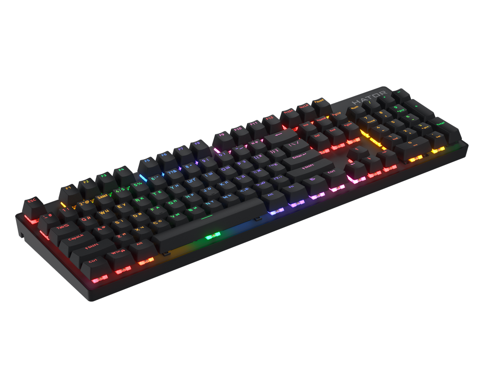 Tastatură HATOR Icefall Mecha Rainbow Mecanic Negru