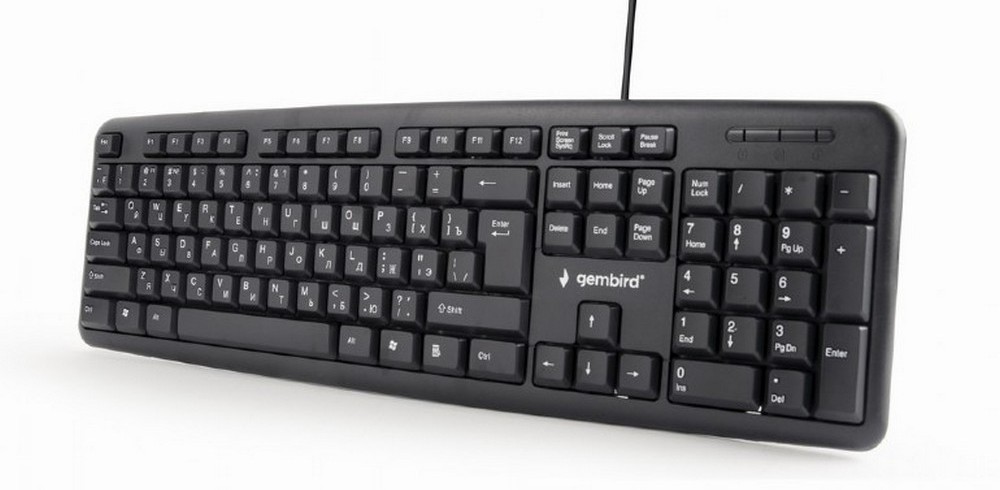 Клавиатура Gembird KB-U-103-RU, Проводное, Чёрный