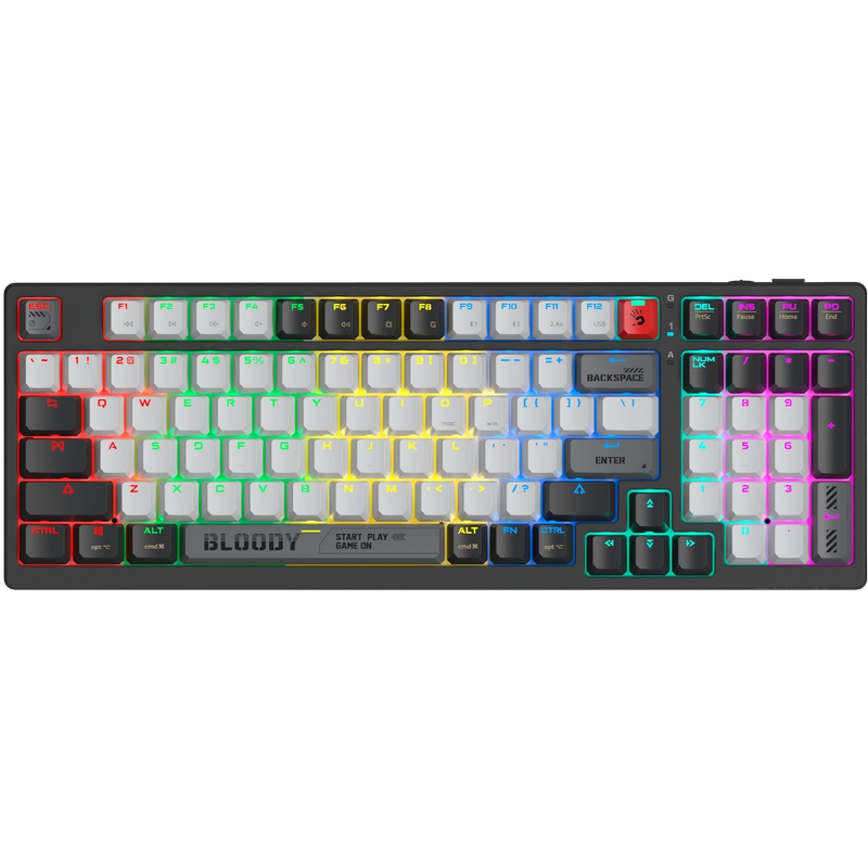 Tastatură Bloody WS98, Cu fir / Fără fir, Gri