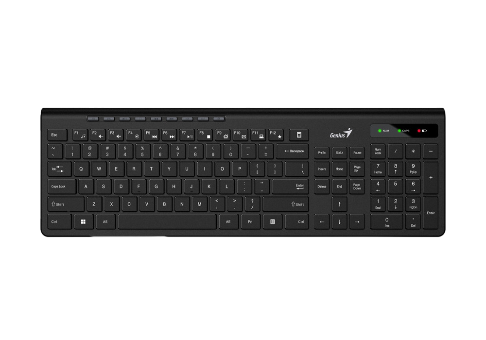 Wireless Keyboard Genius SlimStar 7230, Multimedia, Fn Keys, Chocolate keys, Battery indicator, USB