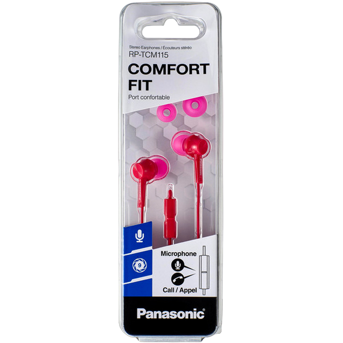  Earphones Panasonic RP-TCM115GCP Pink, Mic, 4pin 1*mini-jack 3.5mm