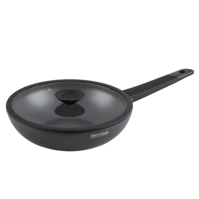 Tigaie WOK Rondell RDA-1489, 3,4L, 28cm, Negru