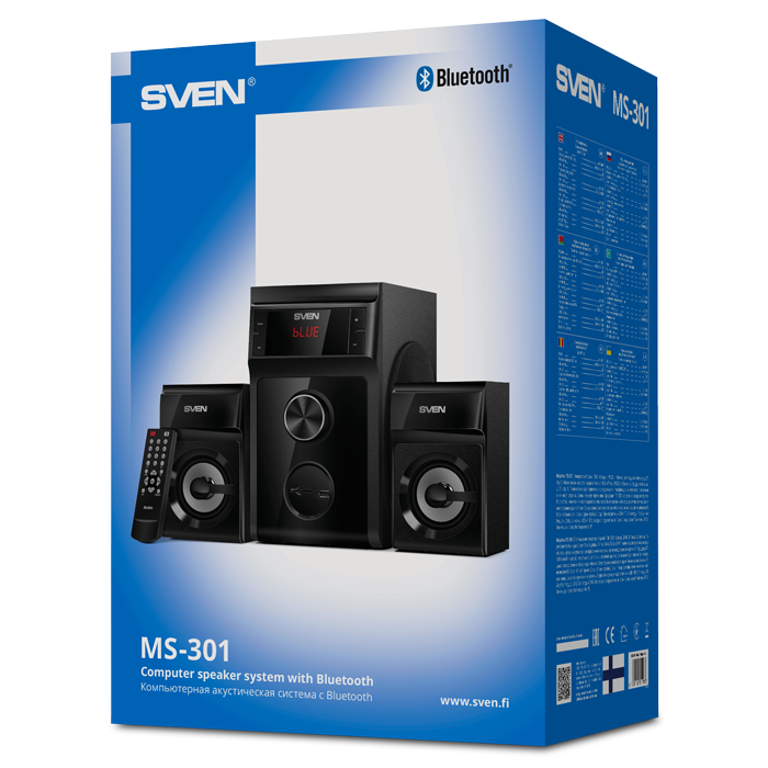 Компьютерные колонки 2.1 SVEN MS-301, Чёрный