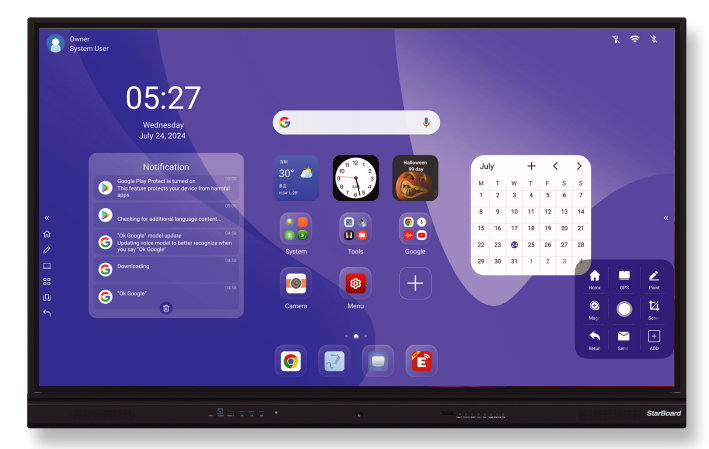 Afișaj interactiv StarBoard IFPD-YL5U-75: 75", 4K Touch, Android 14, 8/128Gb