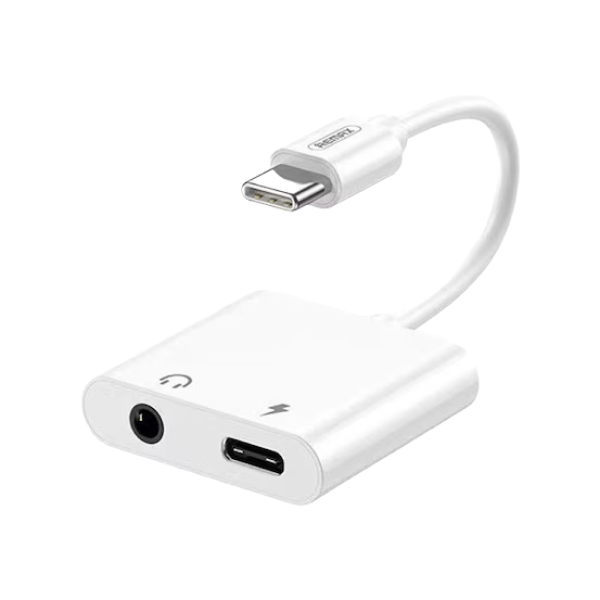 Audio Adapter Remax Type-C to 3.5mm AUX & Type-C, RL-LA11, White