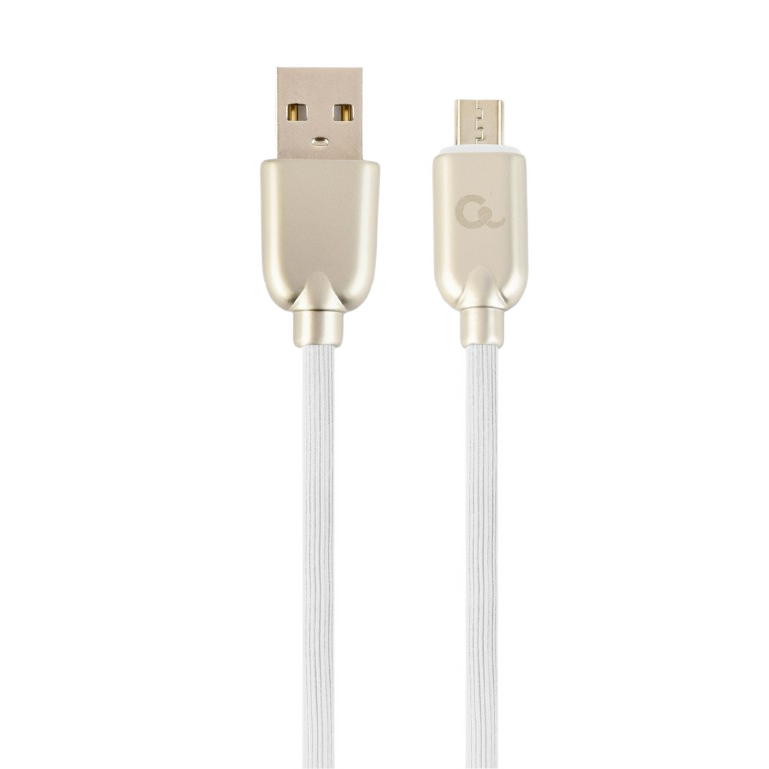 Blister MicroUSB/USB2.0,   2.0 m, Cablexpert Premium Rubber Black, CC-USB2R-AMmBM-2M