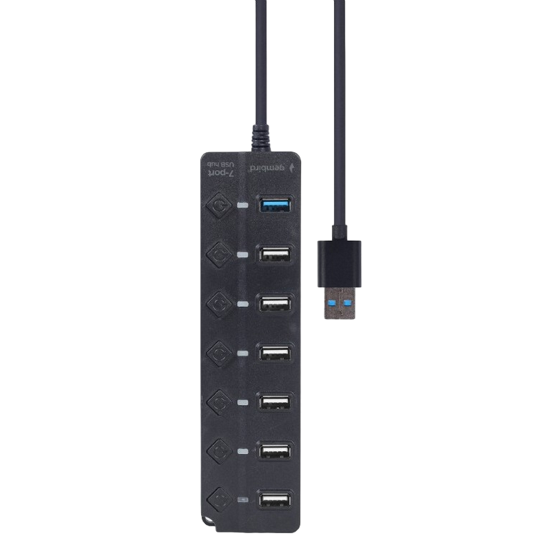 USB 2.0 Hub 7-port with switches, Gembird 
