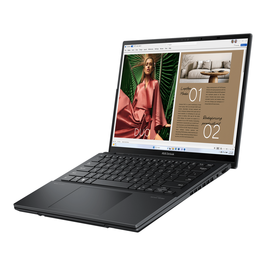 Laptop 14" ASUS Zenbook DUO OLED UX8406CA, Inkwell Gray, Intel Core Ultra 9 285H, 32GB/2048GB, Windows 11 Home