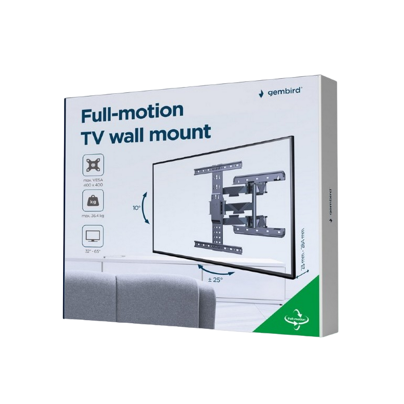 Suport TV de perete Gembird WM-65ST-01, Negru