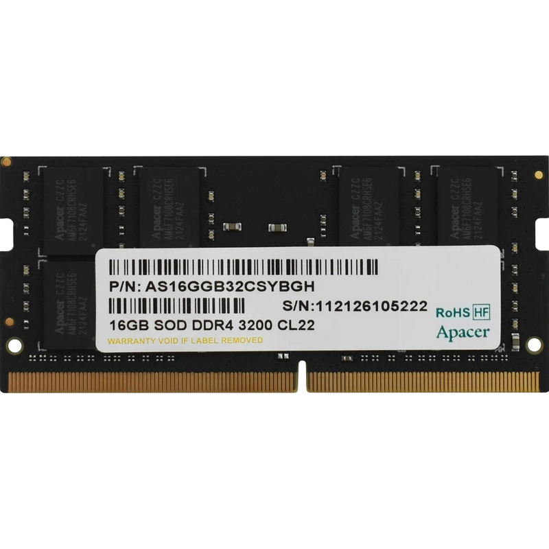 Memorie RAM Apacer AS16GGB32CSYBGH, DDR4 SDRAM, 3200 MHz, 16GB