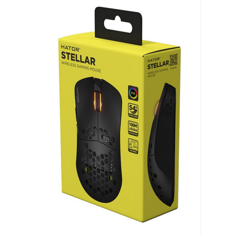 Mouse Wireless HATOR Stellar Cu fir / Fără fir Negru