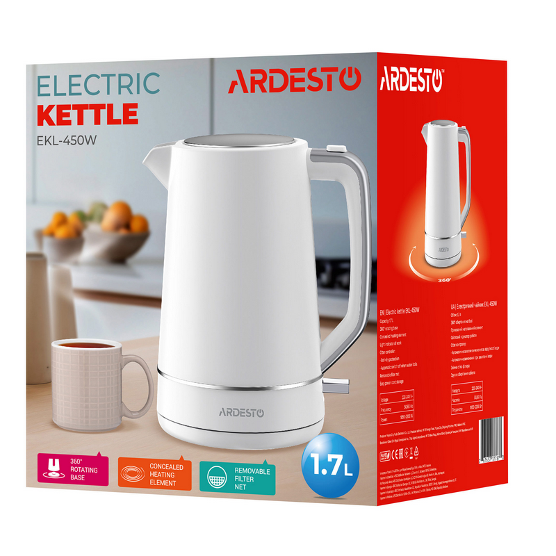 Fierbător electric ardesto ekl-450w, alb Thumbnail 4