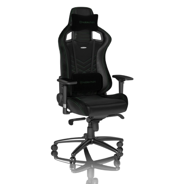 Gaming Chair Noble Epic NBL-PU-GRN-002 Black/Green, User max load up to 120kg / height 165-180cm