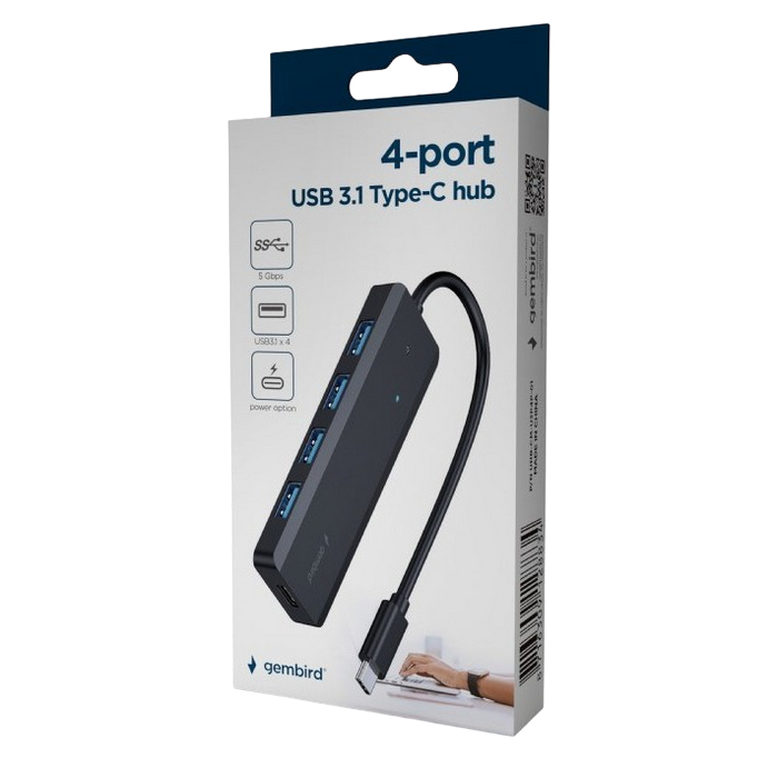 USB-концентратор Gembird UHB-CM-U3P4P-01 Черный
