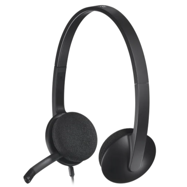 Гарнитуры для Колл-центров Logitech H340, Проводной аналоговый, Чёрный