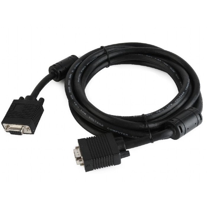 Cable VGA Premium Extension  3.0m, HD15M/HD15F Black, Cablexpert, w/2*ferrite core, CC-PPVGAX-10-B