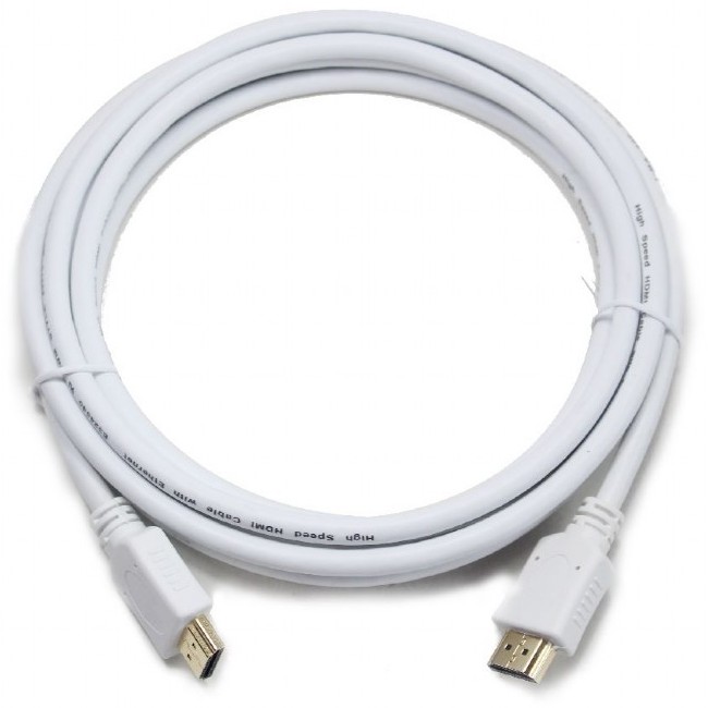 Cable HDMI to HDMI  1.8m  Cablexpert, male-male, V1.4, WHITE, CC-HDMI4-W-6
