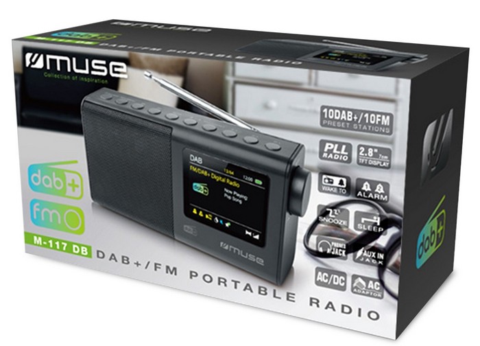 MUSE M-117 DB, Tuner DAB+, FM, LCD, Black