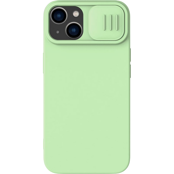 Husă Nillkin iPhone 15, CamShield Silky Silicone, Mint Green
