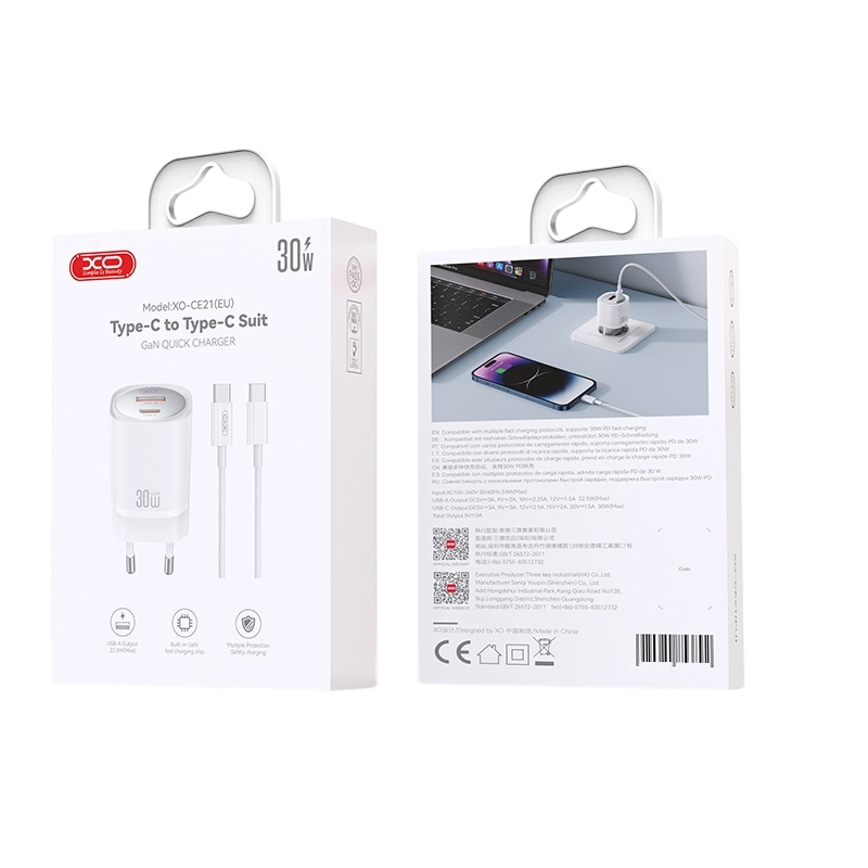 Încărcător XO CE30 Alb