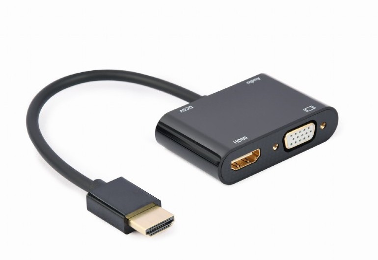 Adapter HDMI  M to HDMI&VGA F + AUX, Cablexpert 