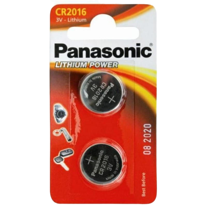 Дисковые батарейки Panasonic CR-2016EL, CR2016, 2шт.